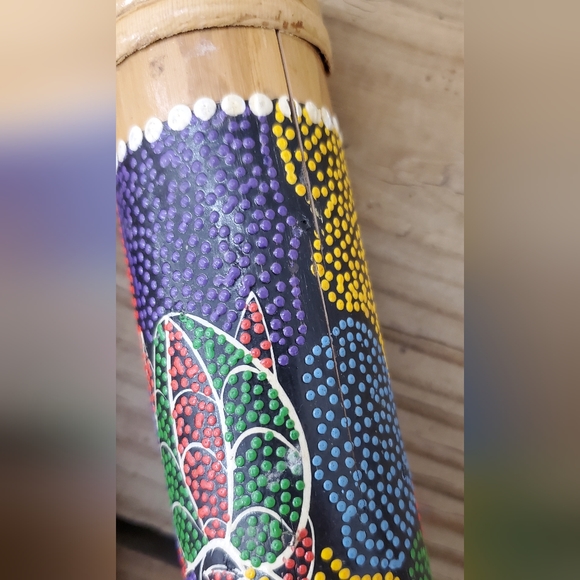 2 Rain Sticks, Turtle, Gecko, Dot Painted Bamboo, Small - Picture 5 of 7